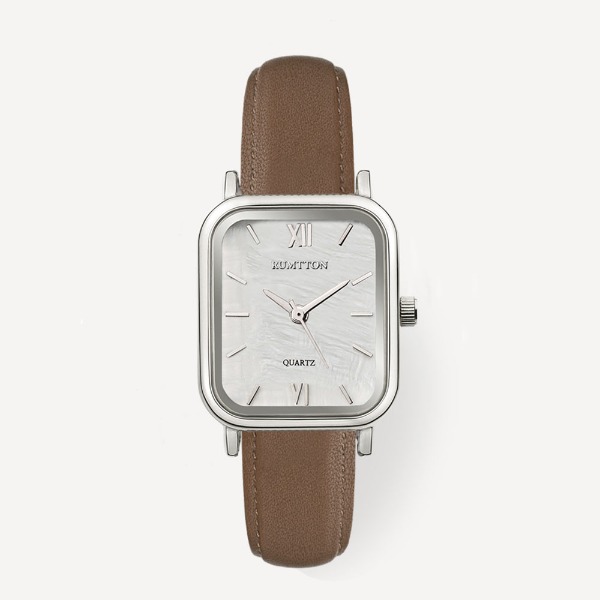 RUMTTONHarbor Leather Watch White Silver Brown