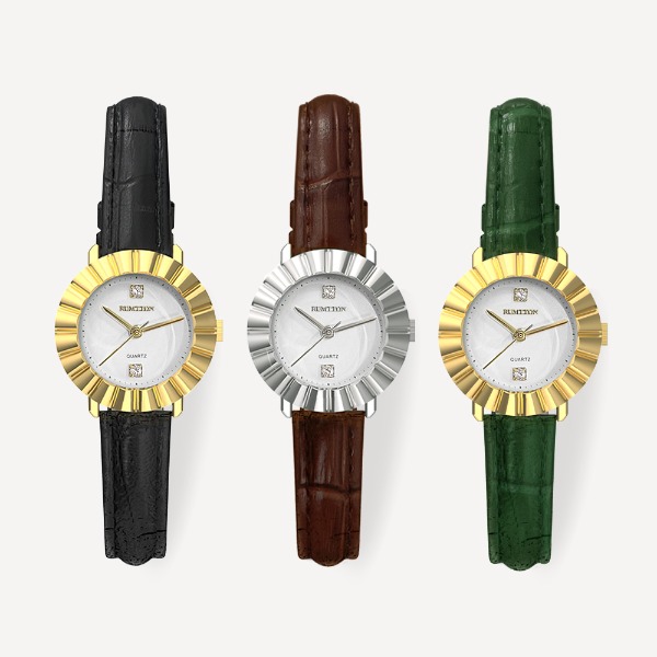 RUMTTONRumton Circular Crystal Women&#039;s Leather Watch Bloom