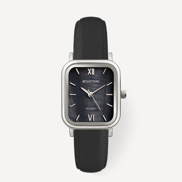 Harbor leather watch (하버 레더 워치) Black Silver Black