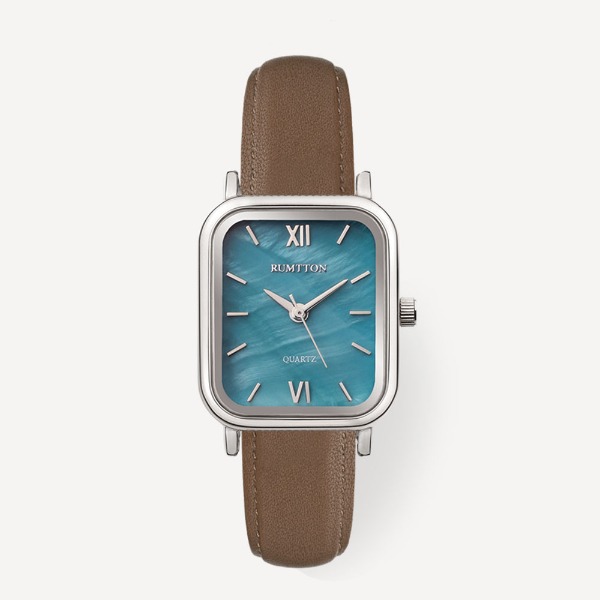 RUMTTONHarbor Leather Watch Blue Silver Brown