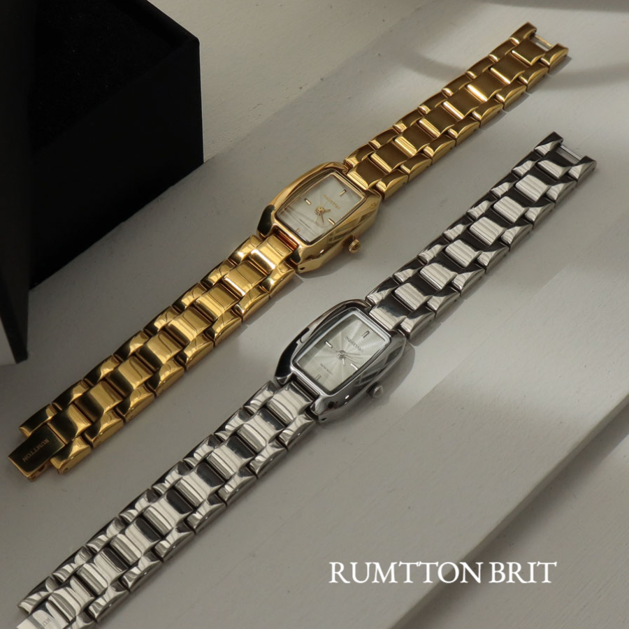 RUMTTON Blue Mother of pearl women's Mesh band watch Gold